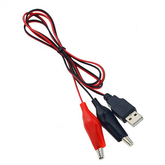 Crocodile Clamps Alligator Clip naar USB Een mannelijke testdraad Adapter kabel voor het testen van het circuit 4