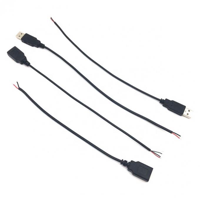 Mannelijk Vrouwelijk USB 2.0 Type A Plug to Free End Tinned Open Pigtail Wire Charger Cable voor LED strip 2