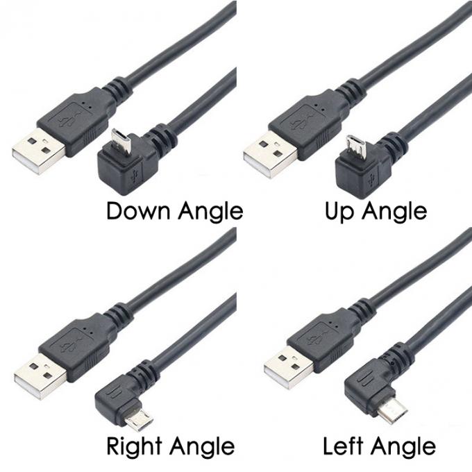 Aanpassing 1m 2m 3m 90 graden rechthoek Micro B V8 aansluiting op USB-uitbreidingsdata-opladerkabel 5