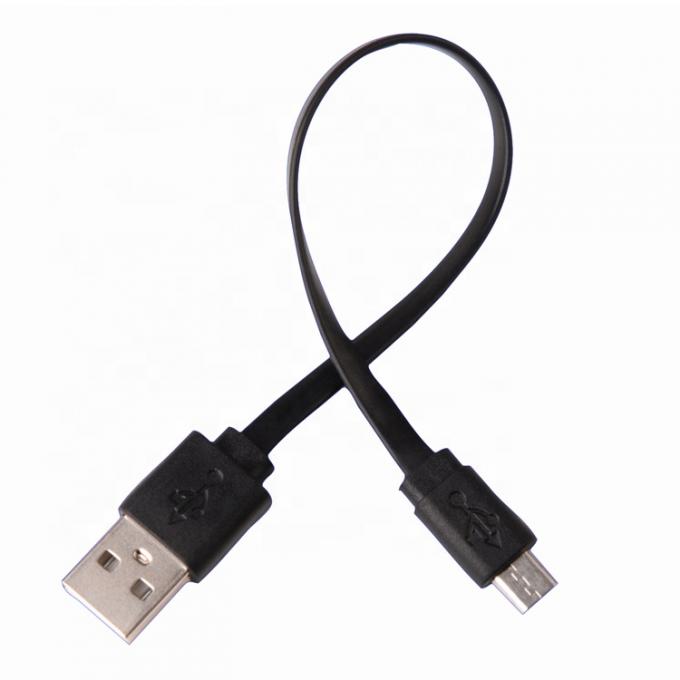Korte zwarte witte platte micro USB kabel voor Power Bank luidspreker 1