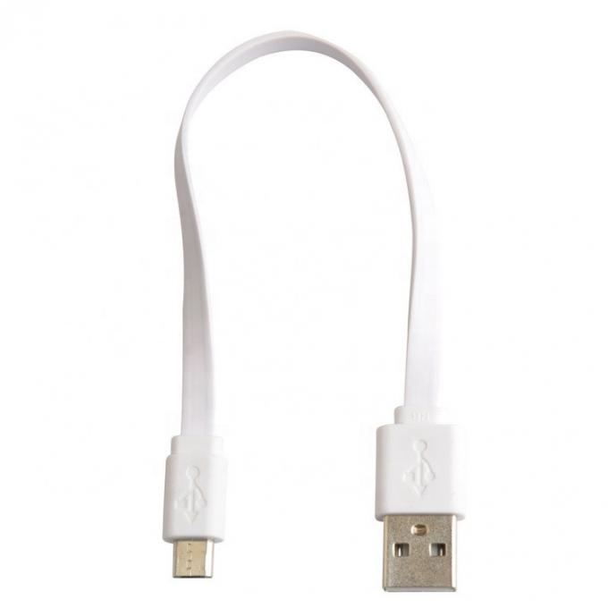 Korte zwarte witte platte micro USB kabel voor Power Bank luidspreker 4