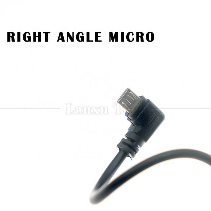 Aanpassing 1m 2m 3m 90 graden rechthoek Micro B V8 aansluiting op USB-uitbreidingsdata-opladerkabel 2