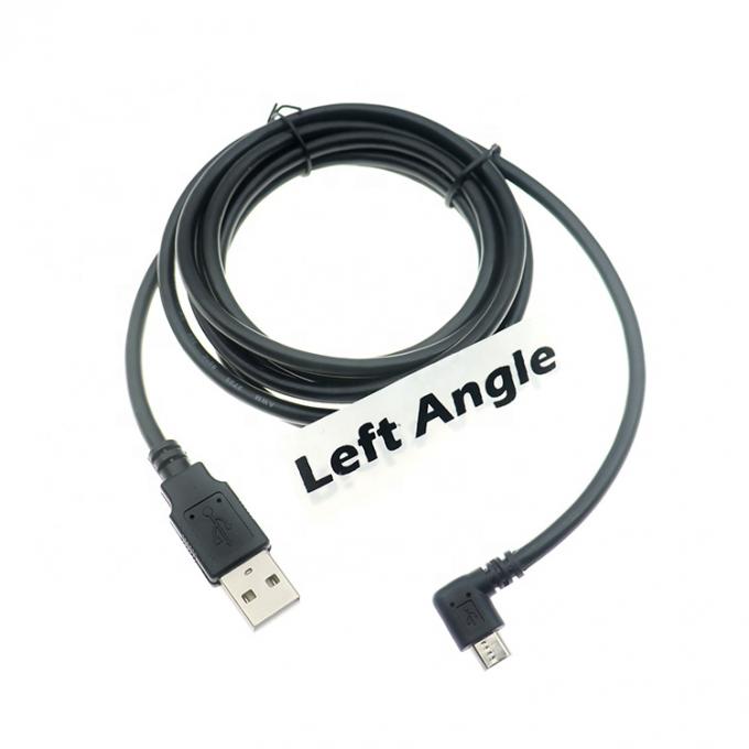 Op maat gemaakte 1m 2m 3m 5m 90 graden Linkshoek Micro B 5p naar USB A Mannelijke kabel 0