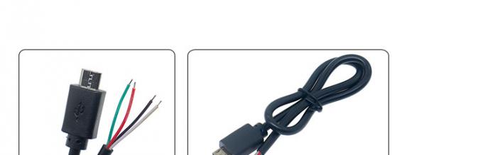 OEM Custom Micro B V8 5 Pin USB Mannelijk tot Open Pigtail Bare Drones Kabel 0