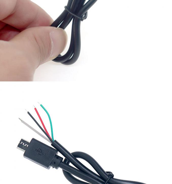 OEM Custom Micro B V8 5 Pin USB Mannelijk tot Open Pigtail Bare Drones Kabel 2