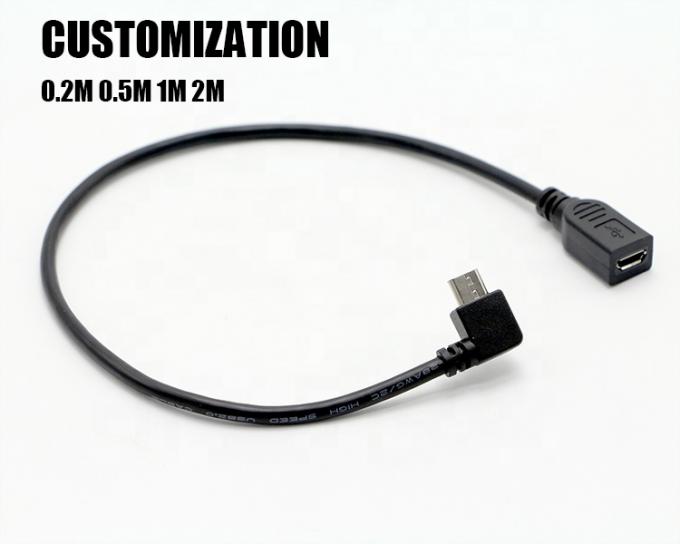 90 graden links rechts omhoog naar beneden hoek man tot vrouw Micro B USB 2.0 verlengkabel 1