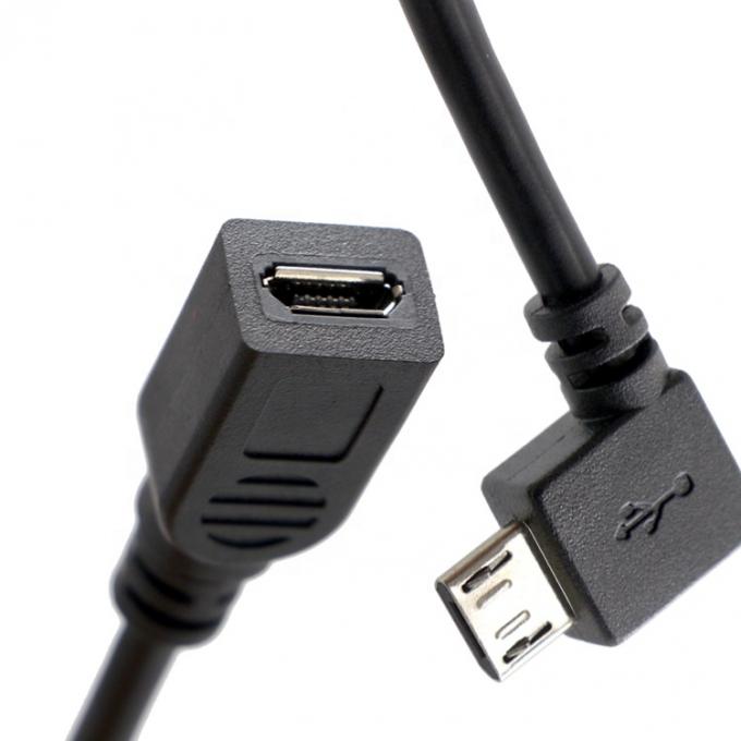 90 graden links rechts omhoog naar beneden hoek man tot vrouw Micro B USB 2.0 verlengkabel 5