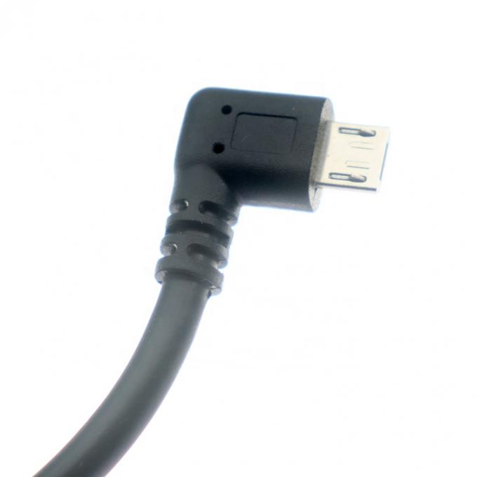Op maat gemaakte 1m 2m 3m 5m 90 graden Linkshoek Micro B 5p naar USB A Mannelijke kabel 2