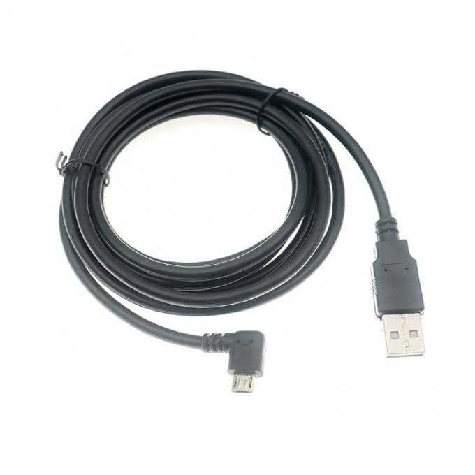 Op maat gemaakte 1m 2m 3m 5m 90 graden Linkshoek Micro B 5p naar USB A Mannelijke kabel 4