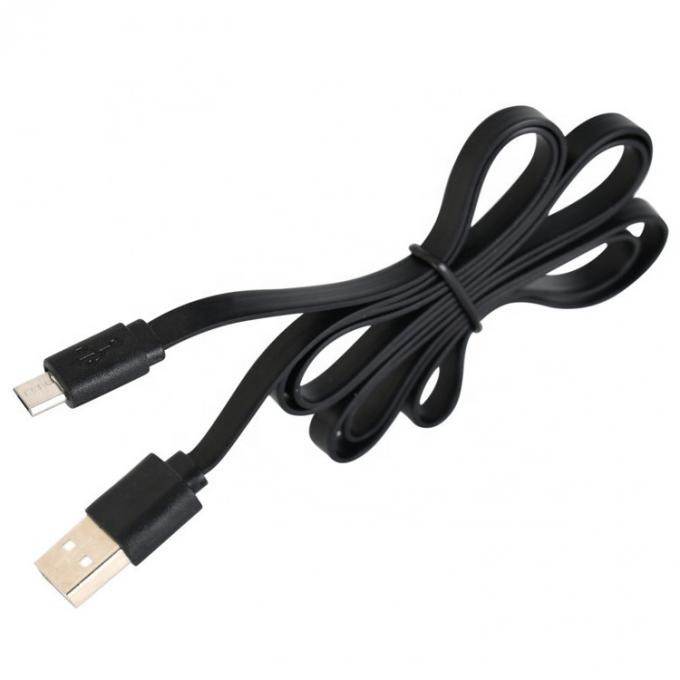 Zwart Wit Plat Noodle Micro USB kabel voor Power Bank luidspreker telefoon 3