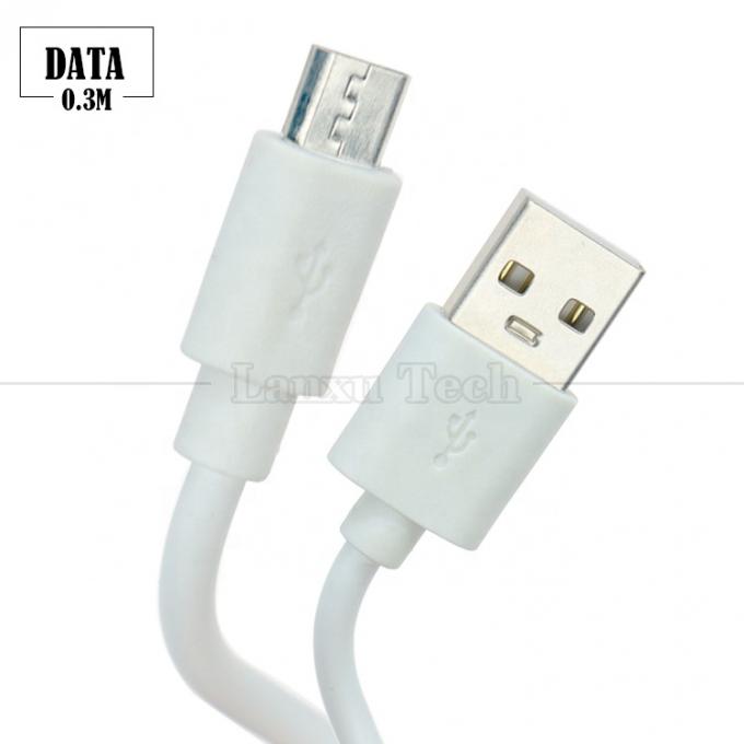 Korte 30cm 50cm 1m Wit Zwart Data Fast Charging 1A V8 Micro B naar USB A Man Charger Cable voor Android Phone Power Bank luidspreker 3