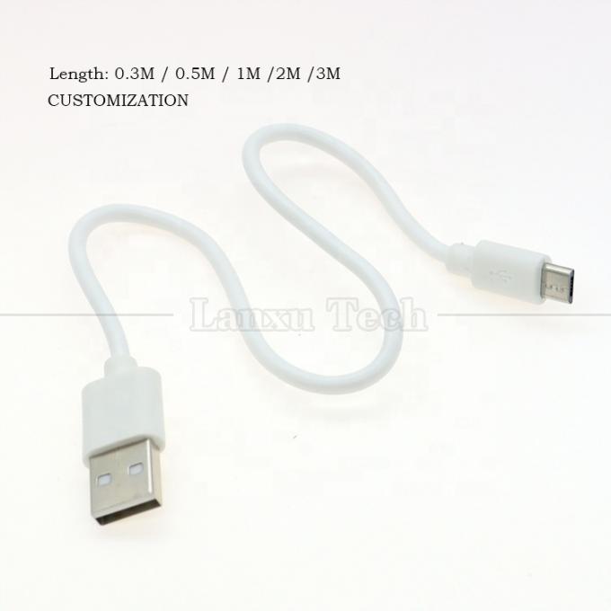 Korte 30cm 50cm 1m Wit Zwart Data Fast Charging 1A V8 Micro B naar USB A Man Charger Cable voor Android Phone Power Bank luidspreker 6