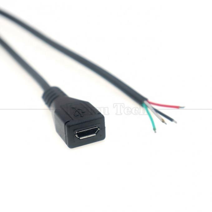 OEM Data Charging Micro b 5 PIN USB Mannelijk Vrouwelijk tot open 2 4 Kernen Naakte draden Pigtail kabel 2