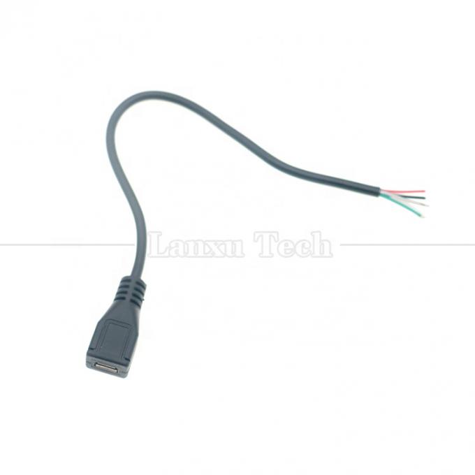 OEM Data Charging Micro b 5 PIN USB Mannelijk Vrouwelijk tot open 2 4 Kernen Naakte draden Pigtail kabel 4