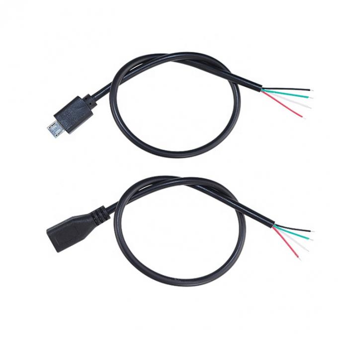OEM Data Charging 2 4 Cores Micro USB Mannelijk Vrouwelijk tot open Bare Drones Pigtail Cable 1
