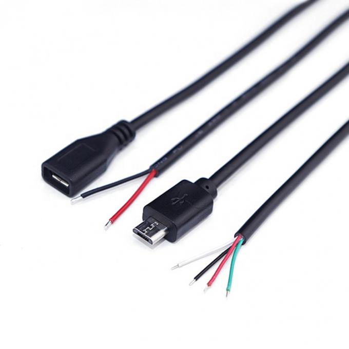 OEM Data Charging 2 4 Cores Micro USB Mannelijk Vrouwelijk tot open Bare Drones Pigtail Cable 2