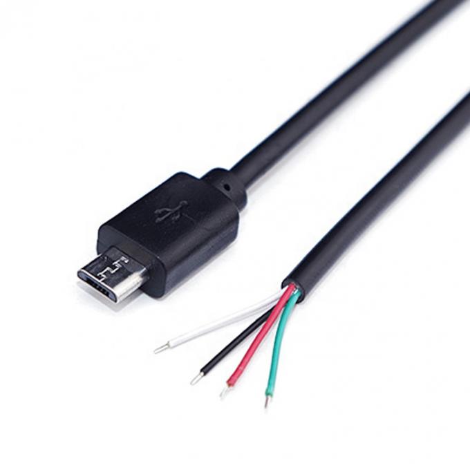 OEM Data Charging 2 4 Cores Micro USB Mannelijk Vrouwelijk tot open Bare Drones Pigtail Cable 4
