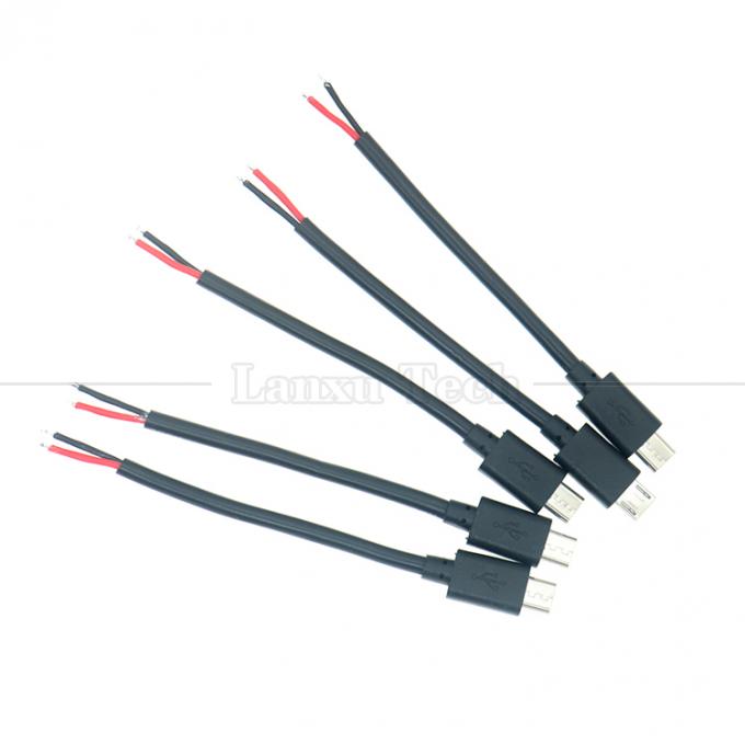 Zware stroom 20AWG 5A blote draden Open reparatie Micro USB Pigtail kabel voor Raspberry Pi sensor 5