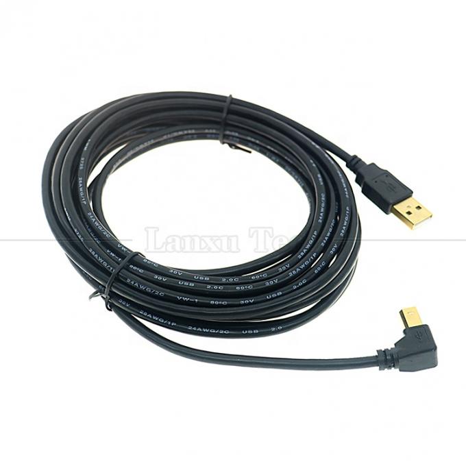 Rechter links omlaag hoek 90 graden hoek USB A naar USB B kabel voor printer scanner 0