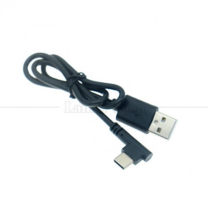 Hoogwaardige 1M 2M 3M 5M 2A 24AWG 90 graden rechthoekige USB Type C kabel voor telefoon tablet camera 0