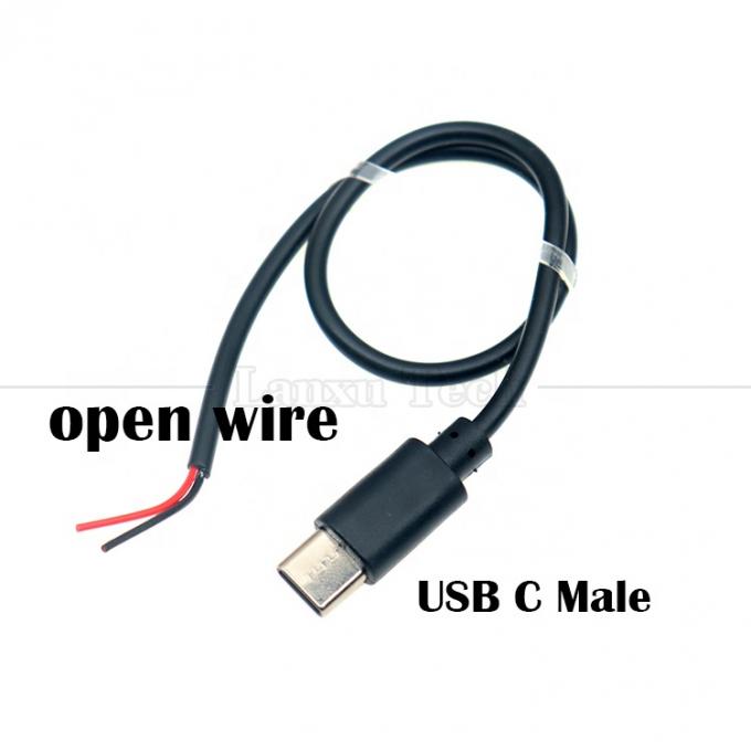 OEM Data Charging USB Type C Mannelijke Vrouwelijke tot gestript Open Draad Eind Pigtail Kabel 1