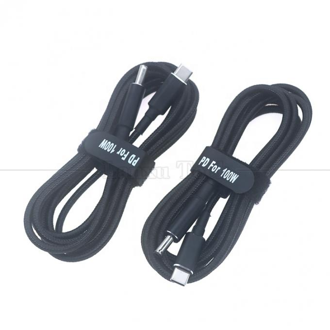 Nylon gebreide 100W 20V 5A PD Type C tot DC 4.5x3.0 7.4x0.6 Adapter oplaadkabel voor HP Dell Lenovo Asus Acer Samsung Laptop 0