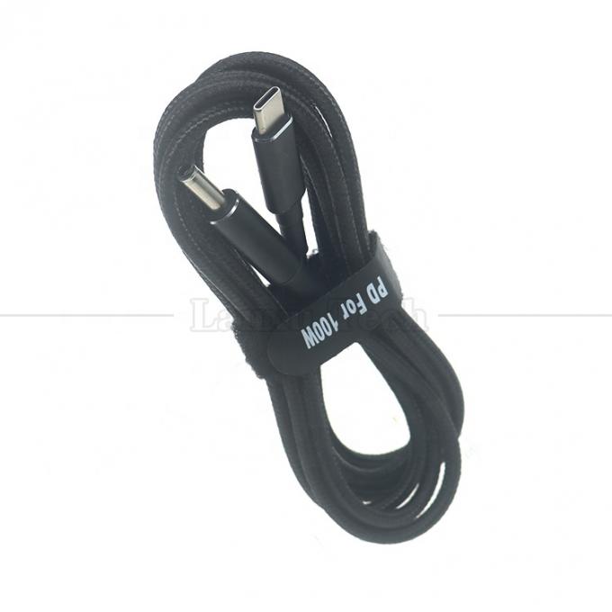 Nylon gebreide 100W 20V 5A PD Type C tot DC 4.5x3.0 7.4x0.6 Adapter oplaadkabel voor HP Dell Lenovo Asus Acer Samsung Laptop 5