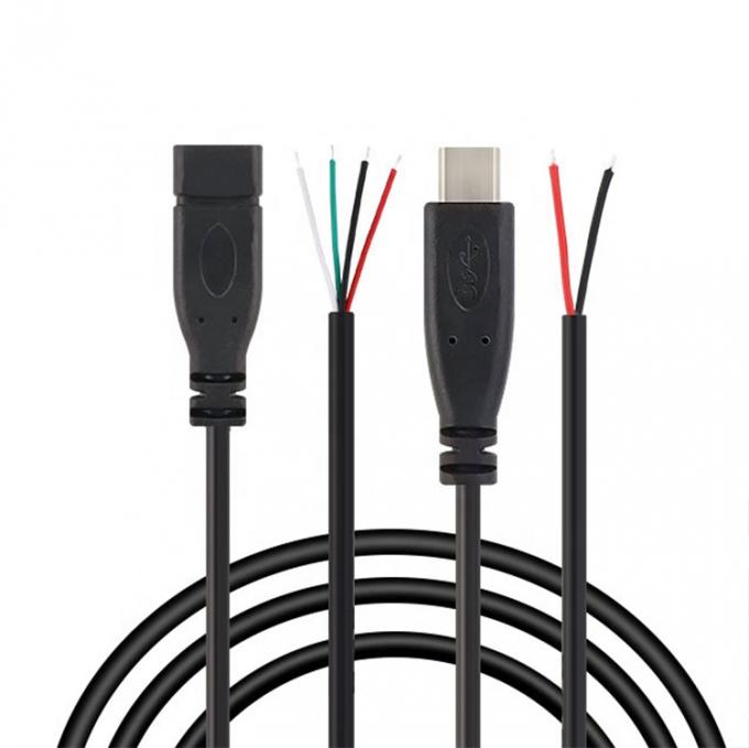 OEM 2 4 Core USB Type C Mannelijk Vrouwelijk tot gestript Open Draad Eind Pigtail Kabel 5