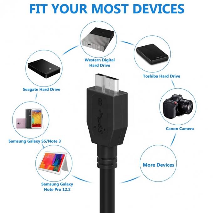 High Speed 5gbps Data Charging Micro USB 3.0 Kabel A naar Micro B voor Samsung Sdd Hdd Hard Disk 5
