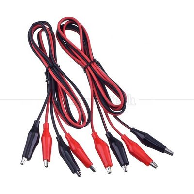 kopen 12v dubbel geëindigde zwarte rode elektrische test leidingen Jumper draad alligator krokodil clips kabel online manufacture