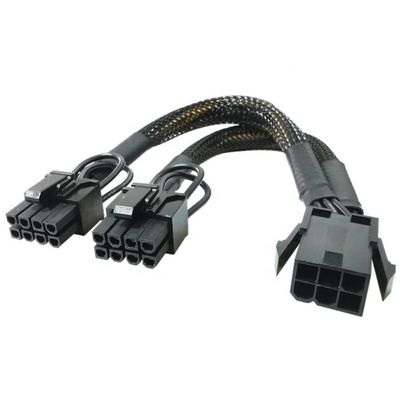 kopen GPU 6 PIN Vrouwelijk naar Dual 8 PIN Man 18AWG PCI Express Moederbord Voeding Adapter PCIe Riser 3.0 Verlengkabel online manufacture