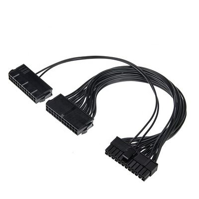 kopen PSU 24 PIN Vrouwelijke naar Dual 20 4 24 PIN Man ATX Mining Motherboard Verlengkabel online manufacture