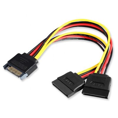 kopen Male to Female Data Sata 15 Pin Power Y Splitter Cable voor Computer HDD SSD PC Case online manufacture
