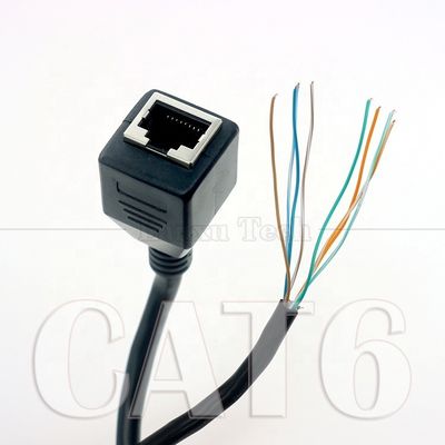 kopen Hoogwaardige netwerk Ethernet Cta6 26AWG RJ45 8p8c Vrouwelijke stopcontact tot open blikken kale draden Eindkabel online manufacture