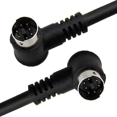 kopen Custom 90 graden rechthoekige hoek L-vorm S Video Man tot Man Vrouw 7 pin Mini Din verlengkabel voor STB online manufacture