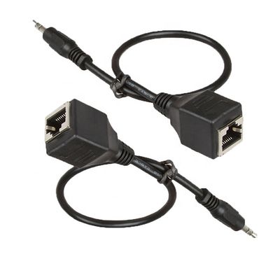 kopen 3.5mm Stereo Audio Jack naar RJ45 Female Socket Ethernet Extender Cable online manufacture