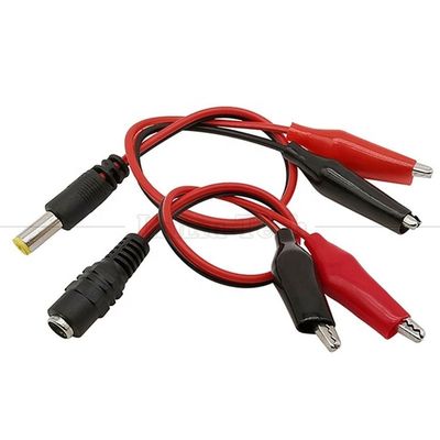 kopen 30cm DC-vat Jack 5.5x2.1mm Mannelijk Vrouwelijk tot Dual Alligator Clips Stroomvoorziening DC-kabel voor CCTV-camera online manufacture