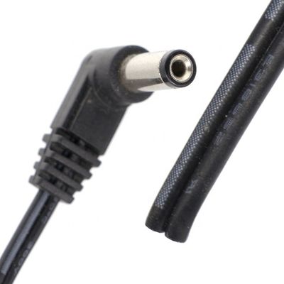 kopen 90 graden hoek DC vat Jack 2.1x5.5mm Mannelijk Vrouwelijk naar Open Pigtail DC Power Cable online manufacture