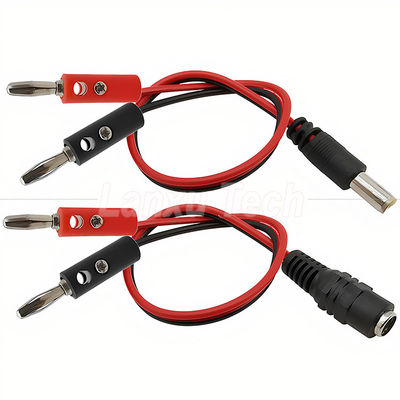 kopen 12v DC 5.5mm X 2.1mm Mannelijke vat Jack tot 4mm Banana Plugs Test Leads Power Cable online manufacture