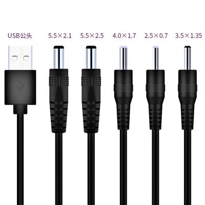 kopen Aanpassing USB naar DC 2.1x5.5mm 2.5x5.5mm 1.35x3.5mm 2.5x0.7mm 4.0x1.7mm Voerkabel online manufacture