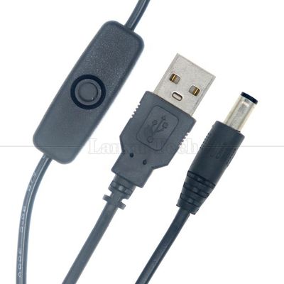 kopen Hoge kwaliteit aan/uit schakelaar USB naar DC 5,5x2,1 mm oplaadkabel voor LED-lamplampventilator online manufacture