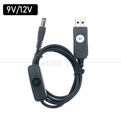 kopen USB tot 9V 12V DC 5.5x2.1mm Jack Power Charger ON OFF Switch Cable voor Router Fan LED Strip Speaker online manufacture