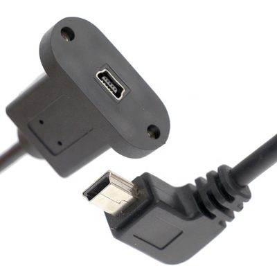 kopen Schroefvergrendeling 90 graden rechthoek Man tot Vrouw Mini USB-paneel Montage verlengkabel online manufacture