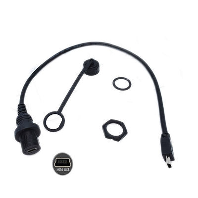 kopen Mini USB Man tot Micro USB Vrouwelijke Waterdichte Verlengkabel Met Flush Mount Panel Voor Auto Truck Boot Motorfiets Computer online manufacture