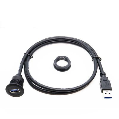 kopen Kort hoofd USB 3.0 Man tot Vrouw Waterdicht Verlengkabel Met Flush Mount Panel Voor Auto Truck Boat Motorcycle Computer online manufacture