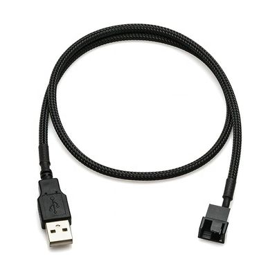 kopen Gebreide USB naar 3 pin 4 pin Molex Vrouwelijke PWM 5V Fan Power Supply Adapter Connector Cable voor Computer Cooler online manufacture