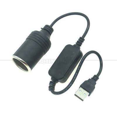 kopen Hoogwaardige 12W 5V USB naar 12V converter Cigarette Plug Lighter Socket Cable Adapter met Led Spanningsmodule online manufacture