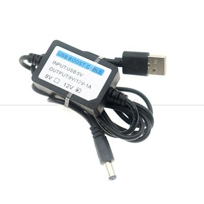 kopen Hoogwaardige 5V tot 9V 12V 1A USB tot DC 5.5x2.1mm Wifi Router Booster Converter Cable online manufacture