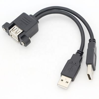 kopen Schroefvergrendelingsstaaf 0,5M 1M 2M 3M Man tot Vrouw Dual USB Panel Mount Extension Cable online manufacture