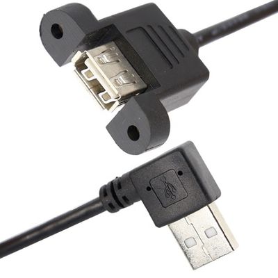 kopen Schroefvergrendeling 90 graden rechthoek Type A Man tot Vrouw Panel Mount USB-verlengkabel online manufacture